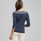 3/4 Sleeve Boat Neck Striped Knit, , small