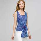Paisley Sleeveless Shirt With Tie Front., , small